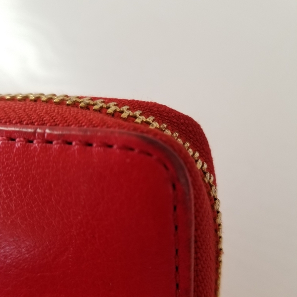 Coach Red Leather Zip Around Wallet - Picture 12 of 16